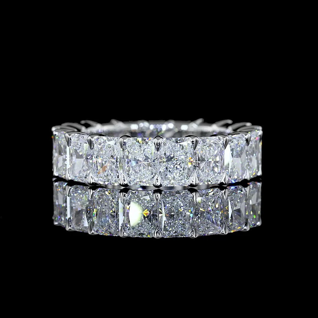 6.46 Cts 14k White Gold Radiant Shape Eternity Band Eternity Band