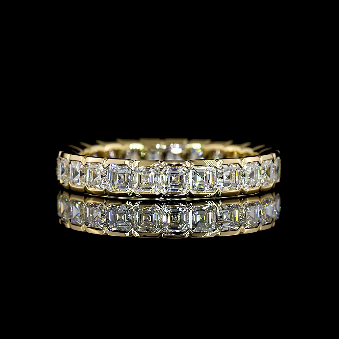 2.07 Cts 14k Yellow Gold Asscher Shape Eternity Band Eternity Band
