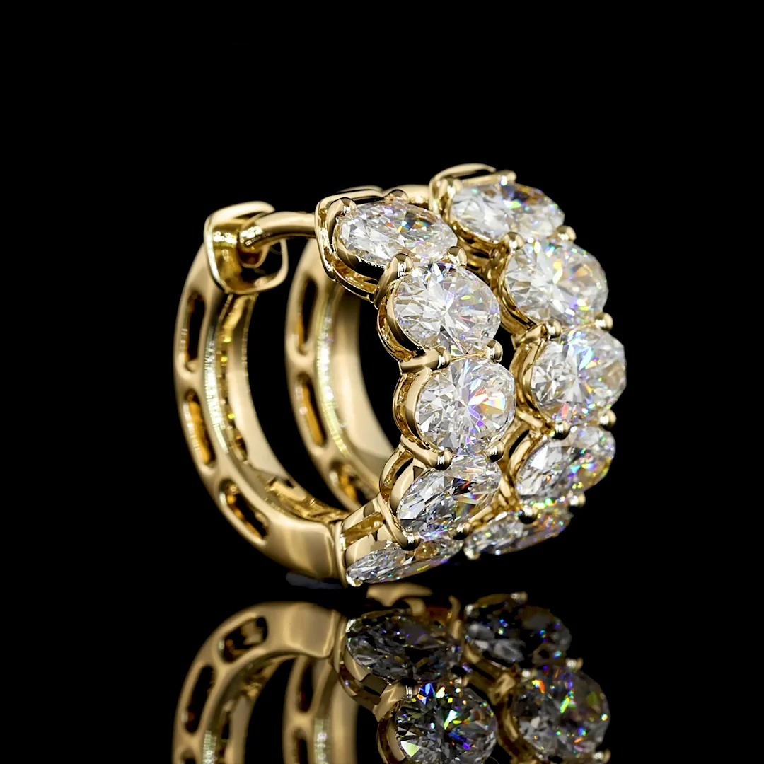 1.99 Cts 14k Yellow Gold Oval Shape Huggies Earring