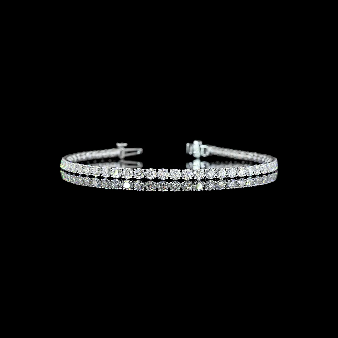 5.51 Cts 14k White Gold Round Shape Tennis Bracelet