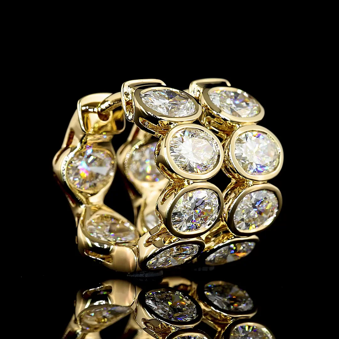 2.77 Cts 14k Yellow Gold Oval Shape Huggies Earring