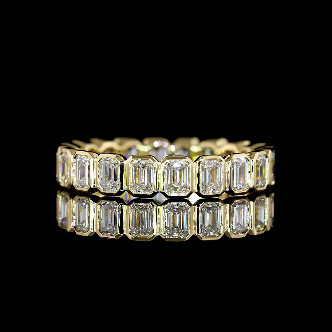 2.1 Cts 14k Yellow Gold Emerald Shape Eternity Band Eternity Band