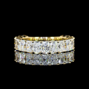 2.99 Cts 14k Yellow Gold Radiant Shape 3/4 Band Eternity Band