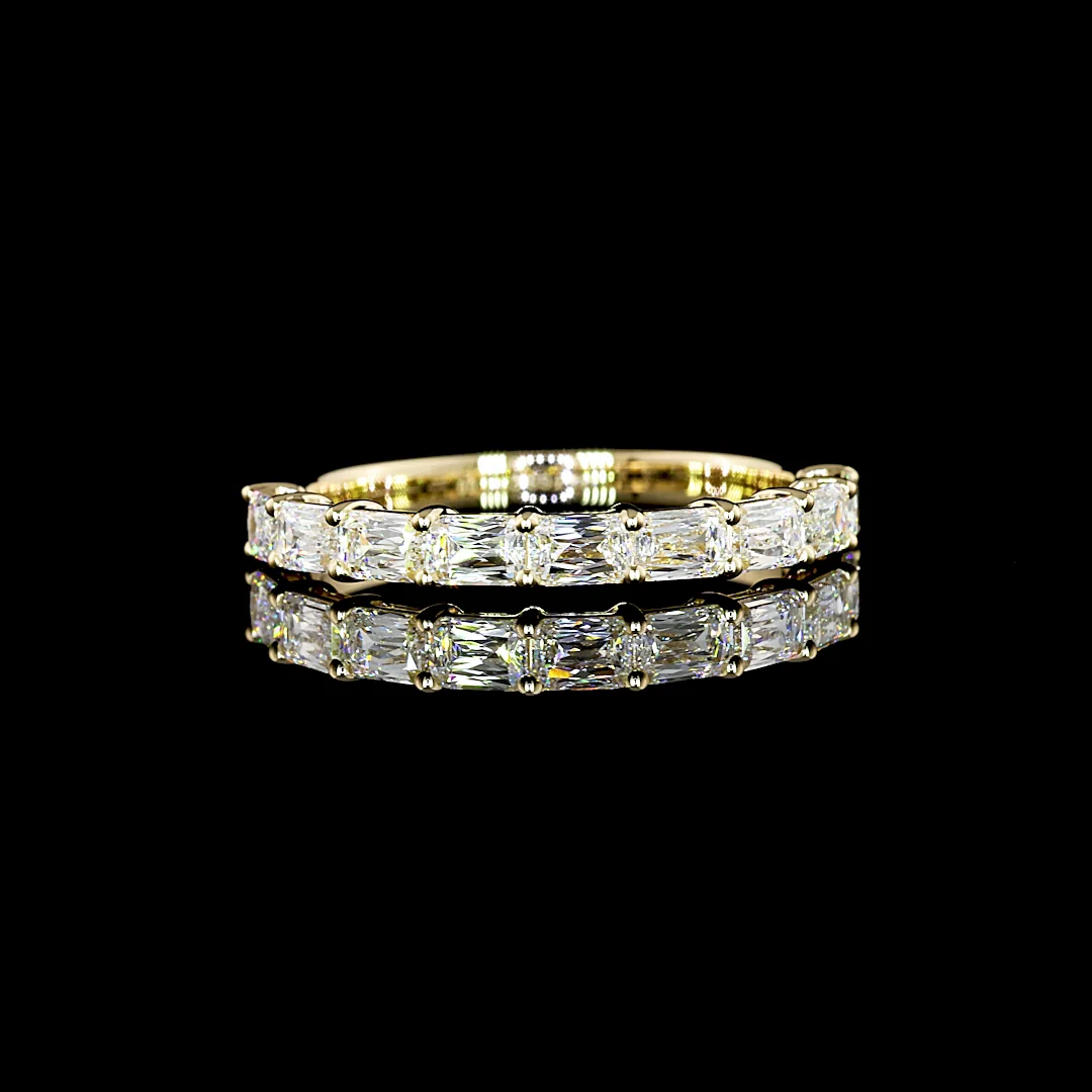 1 Cts 14k Yellow Gold Radiant Modified Shape Half Eternity Eternity Band