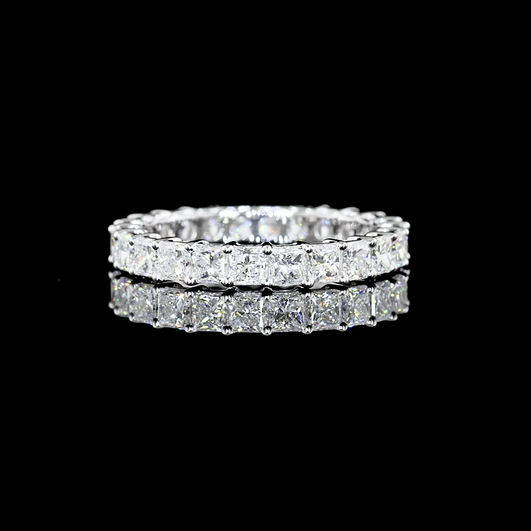 2.63 Cts 14k White Gold Princess Shape Eternity Band Eternity Band