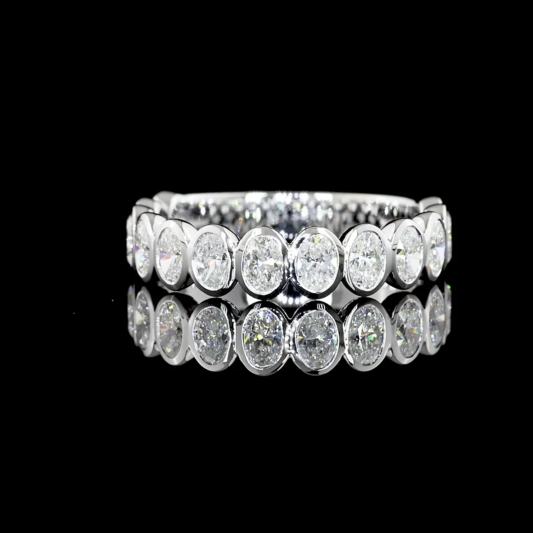 1.16 Cts 14k White Gold Oval Shape 3/4 Band Eternity Band