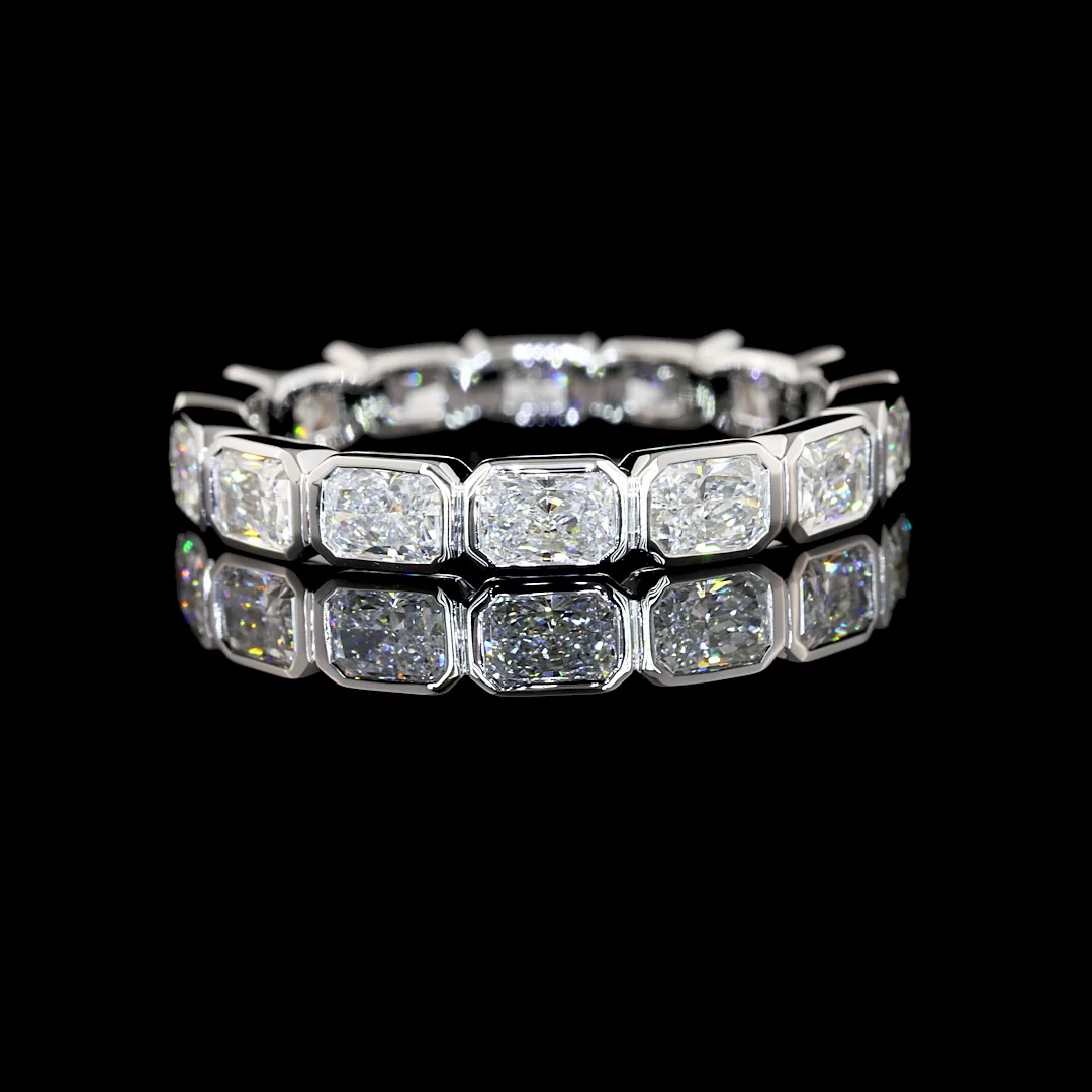 2.06 Cts 14k White Gold Radiant Shape Eternity Band Eternity Band