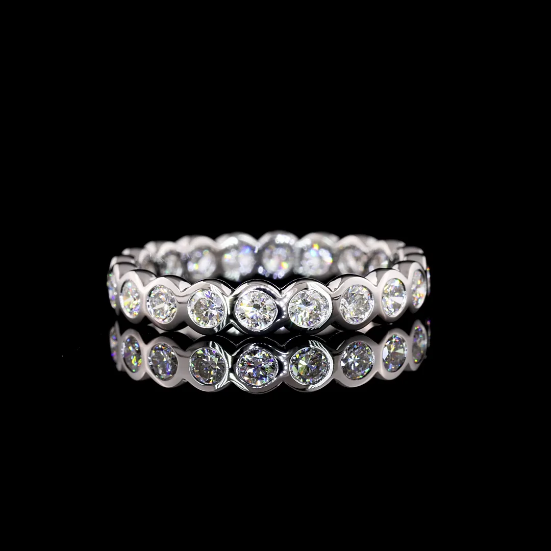 1.12 Cts 14k White Gold Round Shape Eternity Band Eternity Band