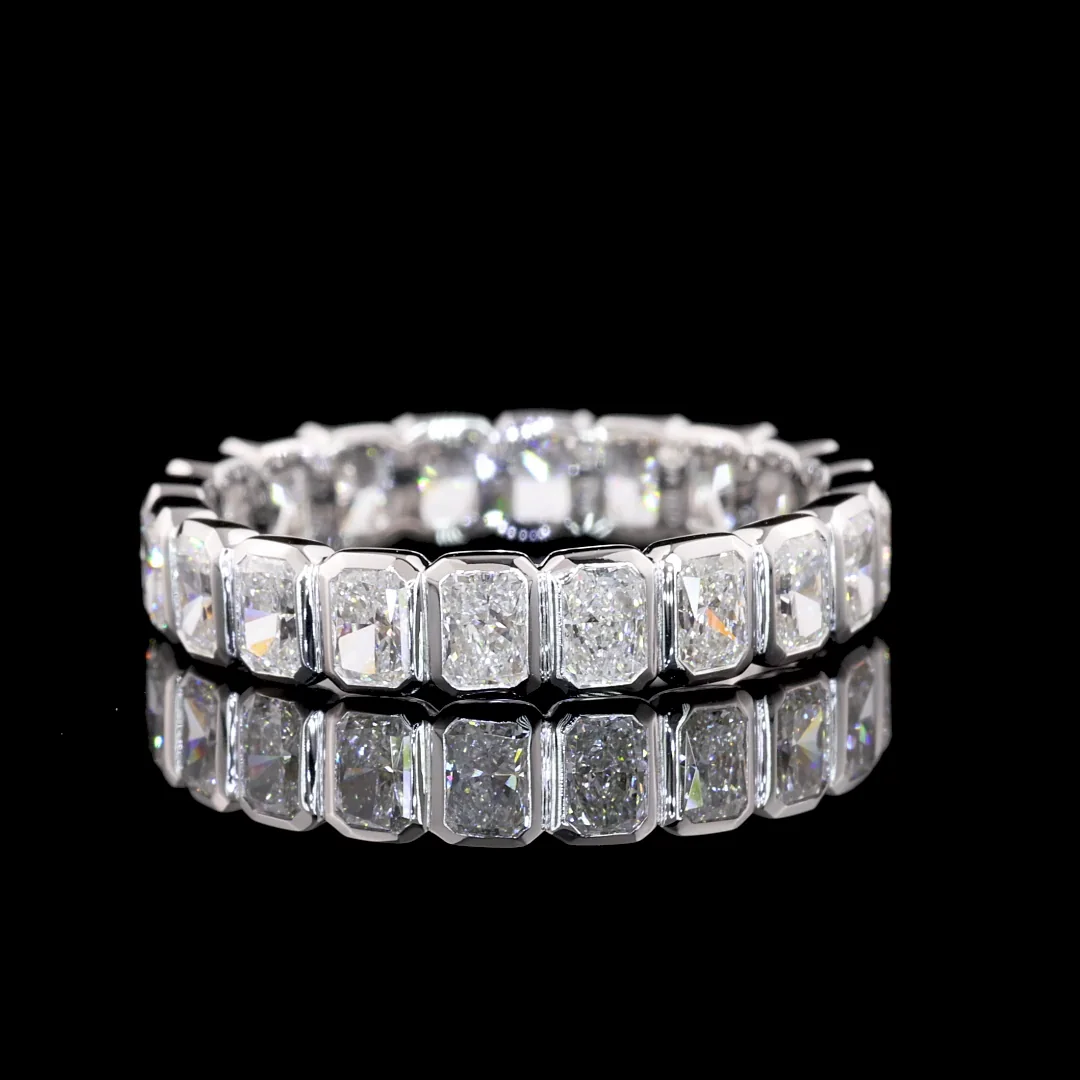 1.96 Cts 14k White Gold Radiant Shape Eternity Band Eternity Band