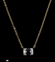 1 Cts 14k Yellow Gold Emerald Shape Solitaire Pendant