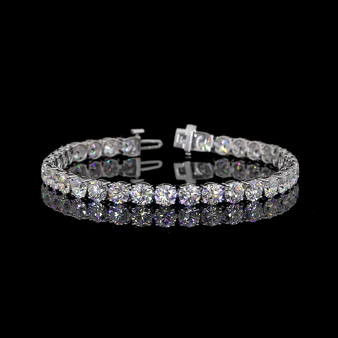 15.04 Cts 14k White Gold Round Shape Tennis Bracelet