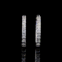 9.6 Cts 14k White Gold Radiant Shape Hoops Earring