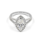 3.65 Cts 14k White Gold Marquise Shape Split Shank Ring