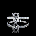 2.78 Cts 14k White Gold Oval Shape Hidden Halo Ring