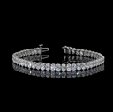 6.45 Cts 14k White Gold Oval Shape Tennis Bracelet