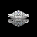 2.68 Cts 14k White Gold Round Shape 3 Stones Ring