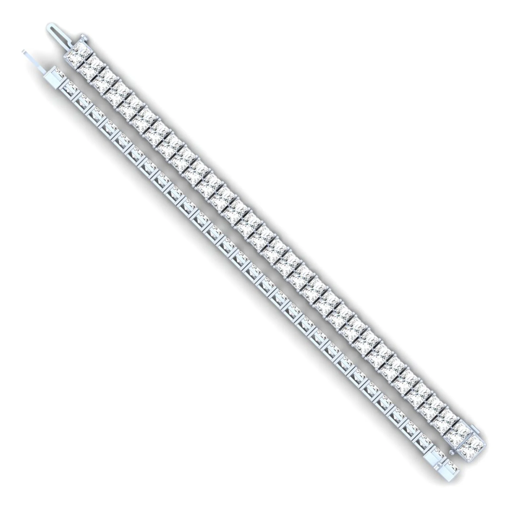 5.04 Cts 14k White Gold Radiant Shape Tennis Bracelet