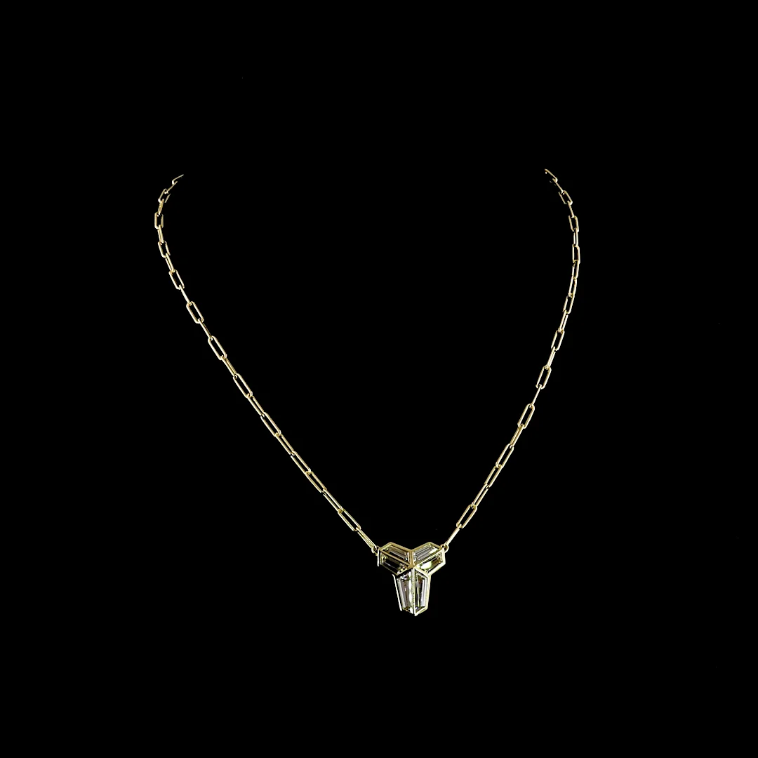 3.13 Cts 14k Yellow Gold Shape Pendant Pendant