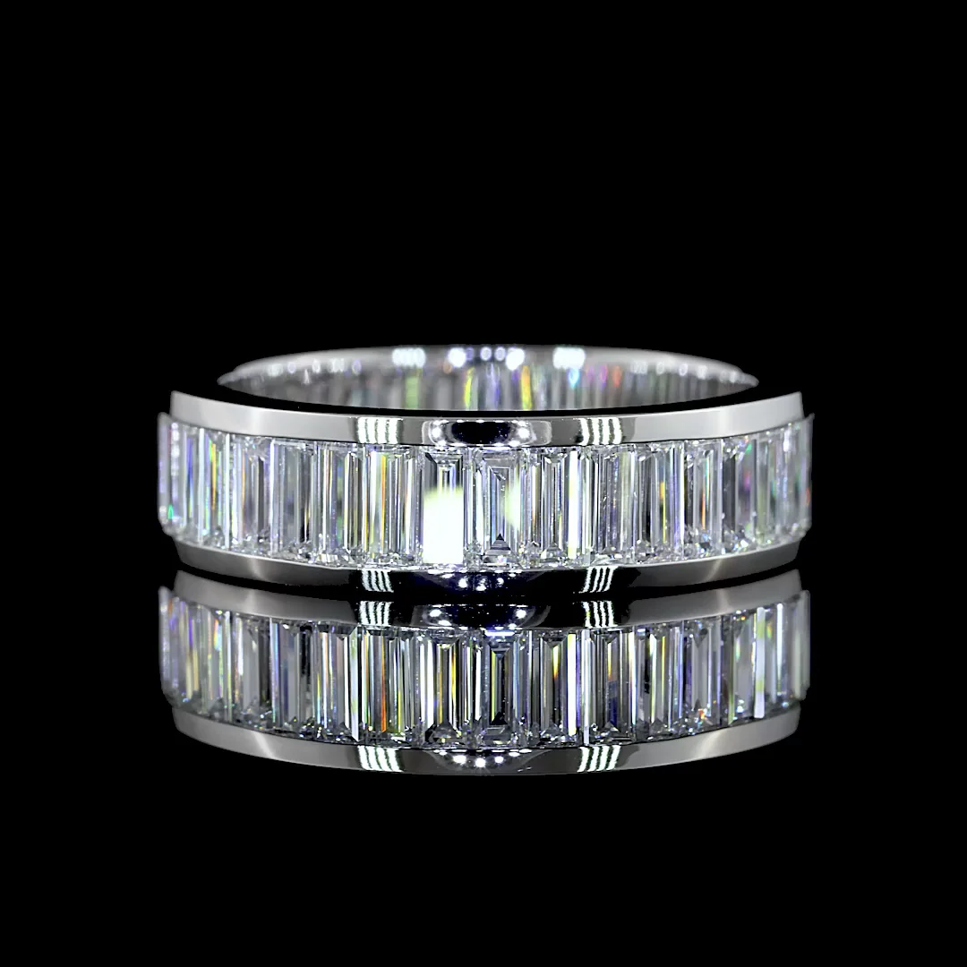 2.25 Cts 14k White Gold Baguette Shape 3/4 Band Eternity Band