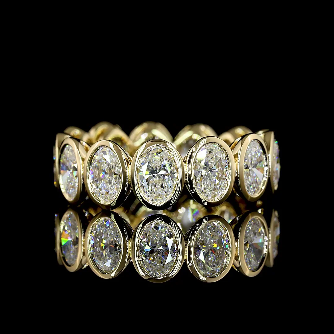 4.36 Cts 14k Yellow Gold Oval Shape Eternity Band Eternity Band