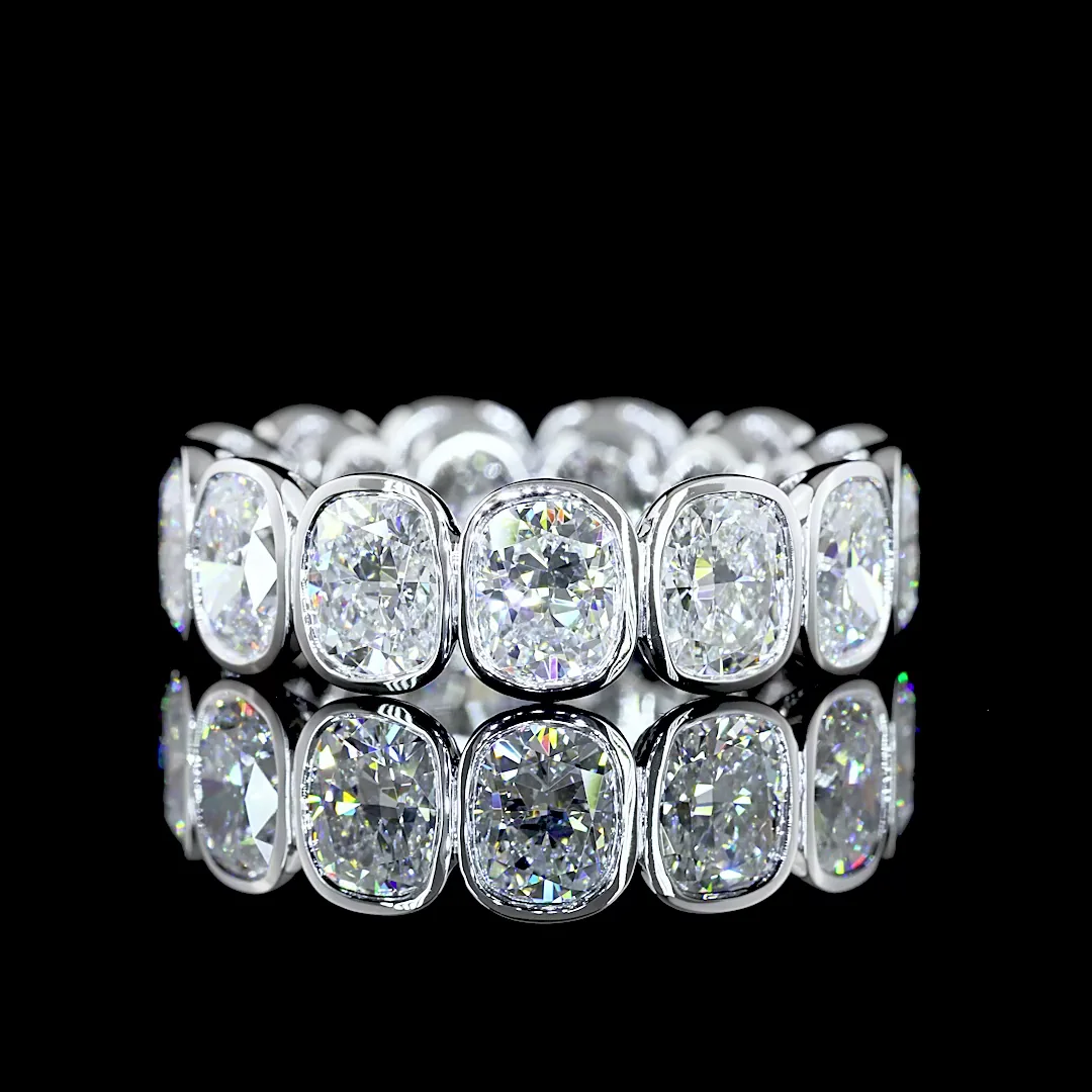 7.33 Cts 14k White Gold Cushion Brilliant Shape Eternity Band Eternity Band