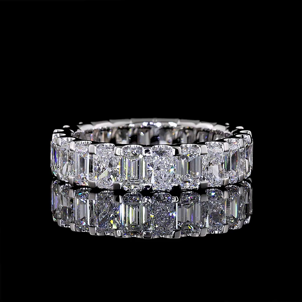 3.69 Cts 14k White Gold Mix Shape Eternity Band Eternity Band