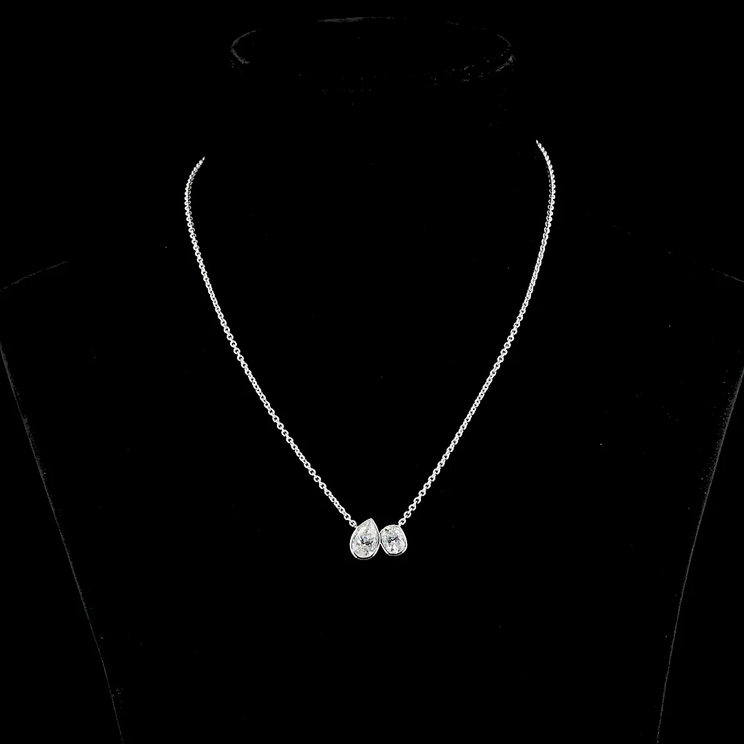 2.5 Cts 14k White Gold Mix Shape Pendant Pendant