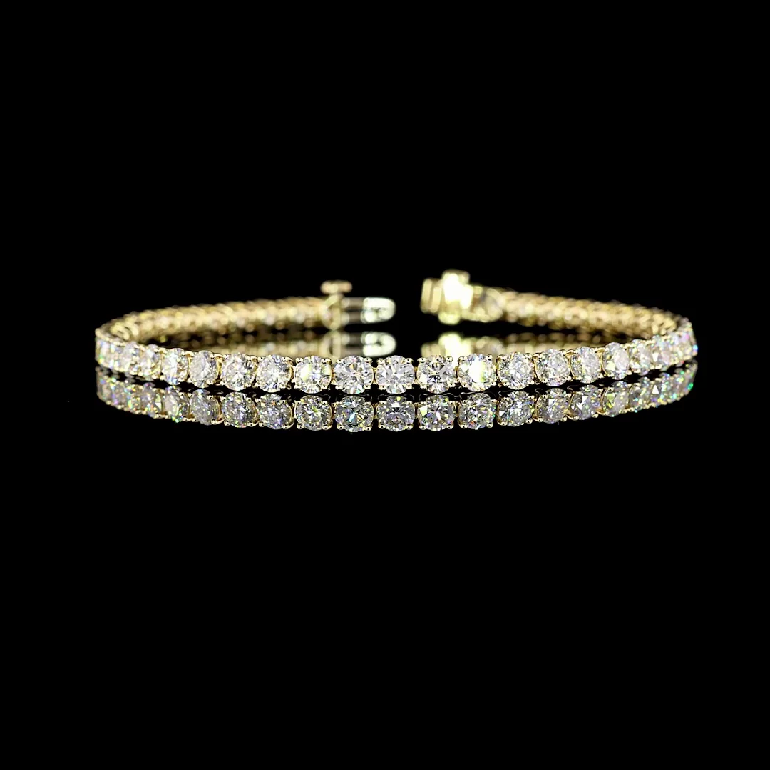 8.82 Cts 14k Yellow Gold Round Shape Tennis Bracelet