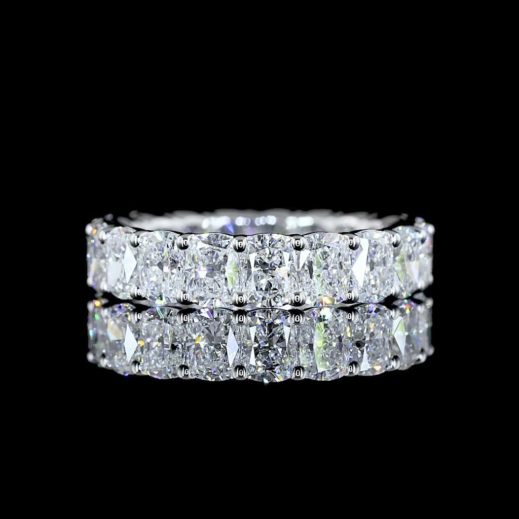 3.72 Cts 14k White Gold Cushion Brilliant Shape Eternity Band Eternity Band