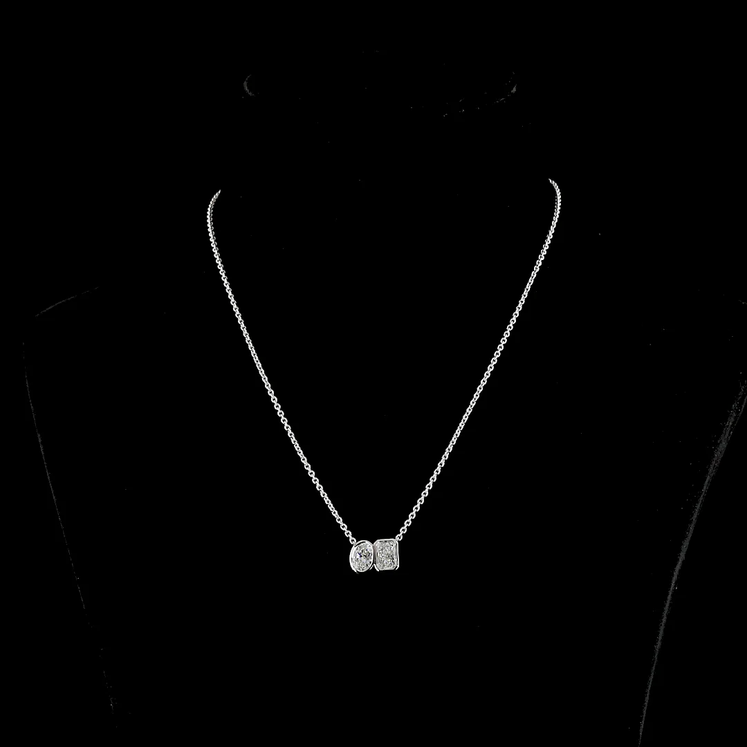 2.26 Cts 14k White Gold Mix Shape Pendant Pendant
