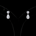5.1 Cts 14k White Gold Pear Shape Hanging Earring