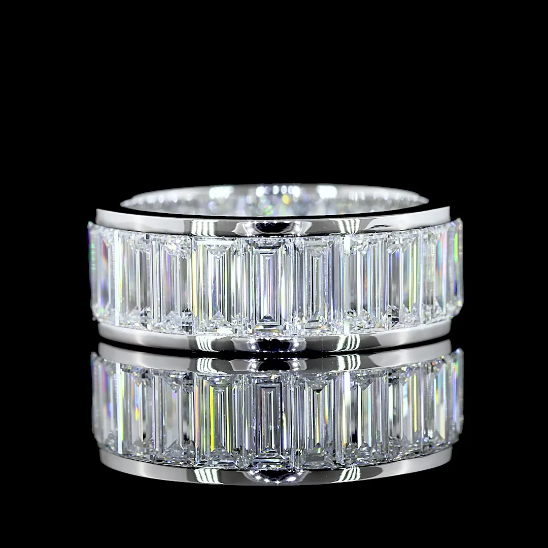6.09 Cts 14k White Gold Baguette Shape Eternity Band Eternity Band