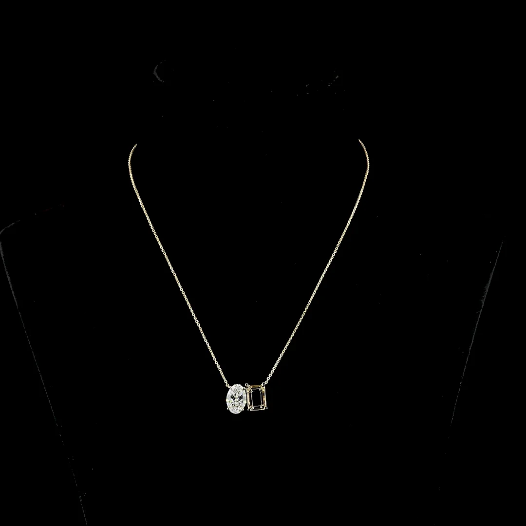 6.24 Cts 14k Yellow Gold Emerald Shape Pendant Pendant