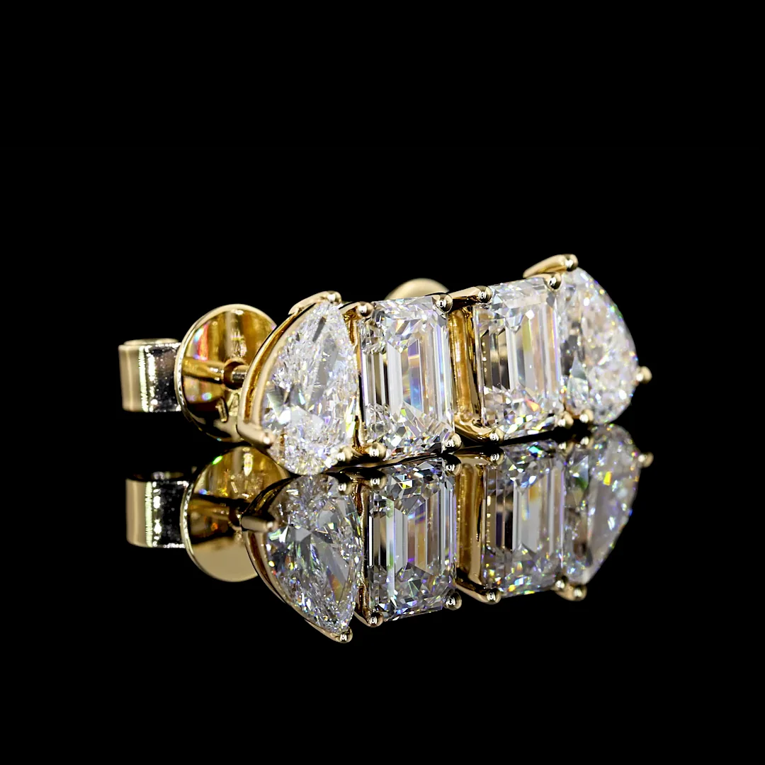 1.68 Cts 14k Yellow Gold Mix Shape Studs Earring