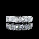 2.1 Cts 14k White Gold Asscher Shape 5 Stones Eternity Band