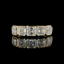 2.12 Cts 14k Yellow Gold Asscher Shape 5 Stones Eternity Band
