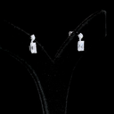 1.72 Cts 14k White Gold Radiant Shape Hanging Earring