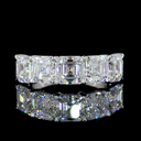 5.2 Cts 14k White Gold Asscher Shape 5 Stones Eternity Band