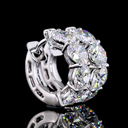 3.99 Cts 14k White Gold Round Shape Huggies Earring