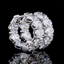 4.31 Cts 14k White Gold Oval Shape Huggies Earring