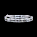 9.39 Cts 14k White Gold Emerald Shape Tennis Bracelet