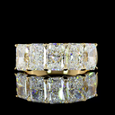 4.11 Cts 14k Yellow Gold Radiant Shape 5 Stones Eternity Band