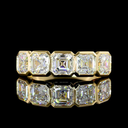 3.1 Cts 14k Yellow Gold Asscher Shape 5 Stones Eternity Band
