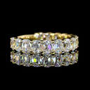 2.97 Cts 14k Yellow Gold Antique Cushion Shape 3/4 Band Eternity Band