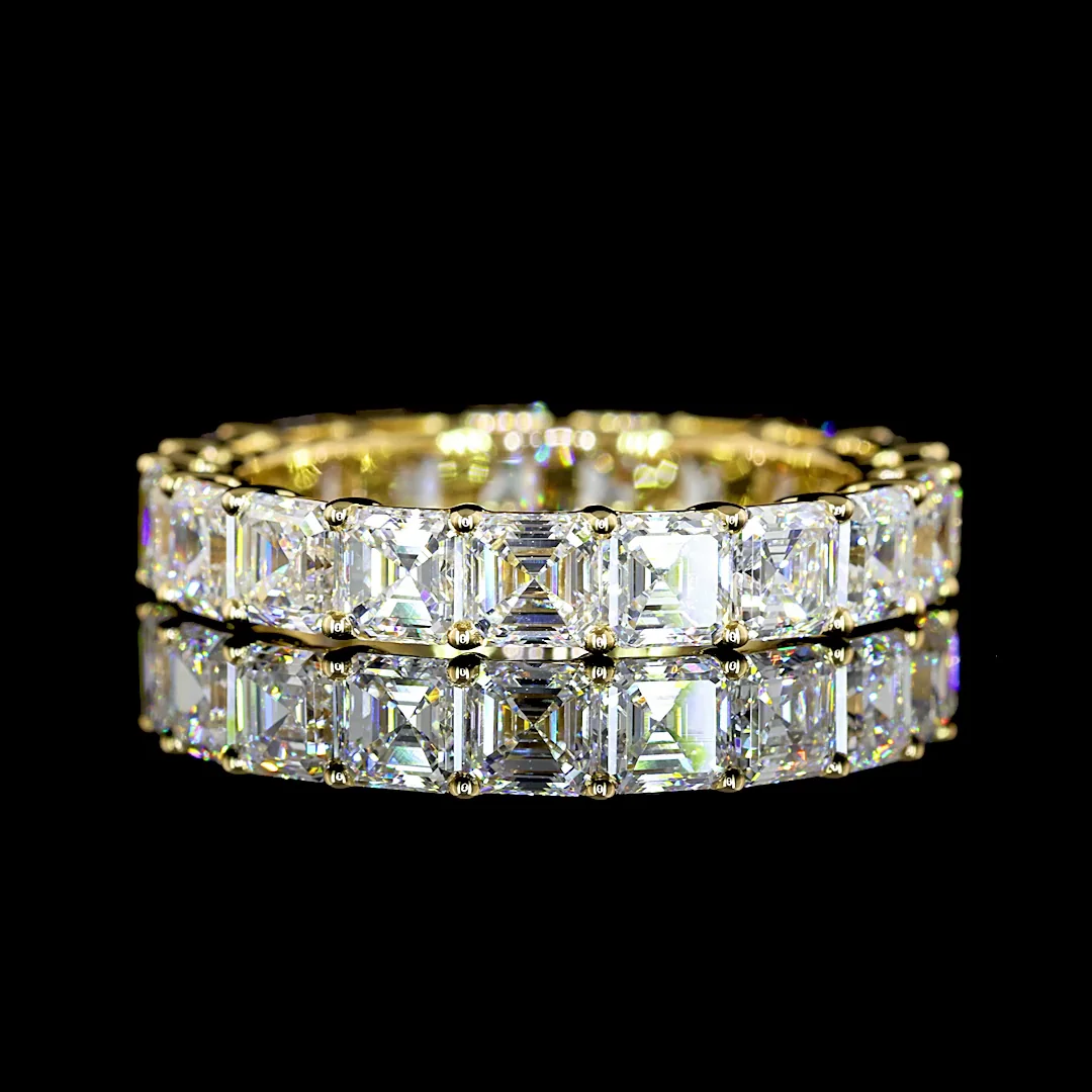 4.37 Cts 14k Yellow Gold Asscher Shape Eternity Band Eternity Band