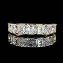 3.2 Cts 14k Yellow Gold Asscher Shape 7 Stones Eternity Band