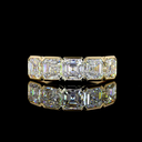 3.11 Cts 14k Yellow Gold Asscher Shape 5 Stones Eternity Band