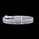 13.34 Cts 14k White Gold Emerald Shape Tennis Bracelet