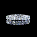1.16 Cts 14k White Gold Square Cushion Brilliant Shape 7 Stones Eternity Band