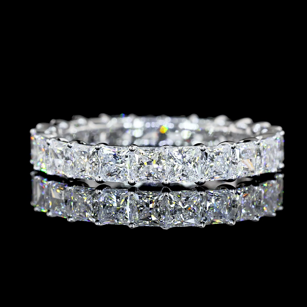3.07 Cts 14k White Gold Princess Shape Eternity Band Eternity Band